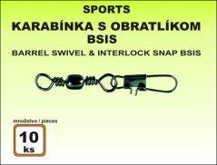 Karabínka s obratlíkom BSIS - 10ks v balení