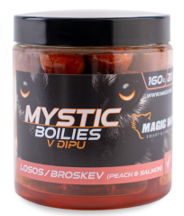 Magic Wolf - Losos/ broskev MYSTIC Boilies v dipu 160g