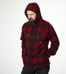 Zateplená bunda Ezmar2+ s kapucňou - dlhý rukáv červená